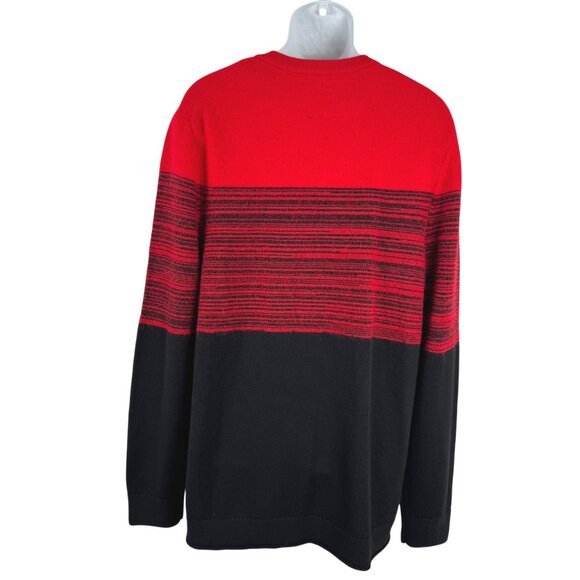 Banana Republic Heritage Sweater 2XLT Mohair Blend Red Black Striped FS-1484 - Picture 5 of 8